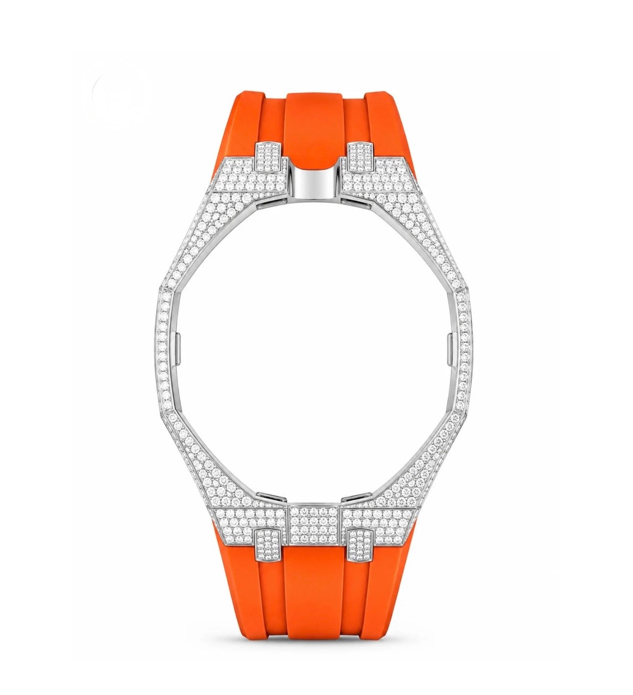 Strap Moissanita VVS y Caucho NARANJA
