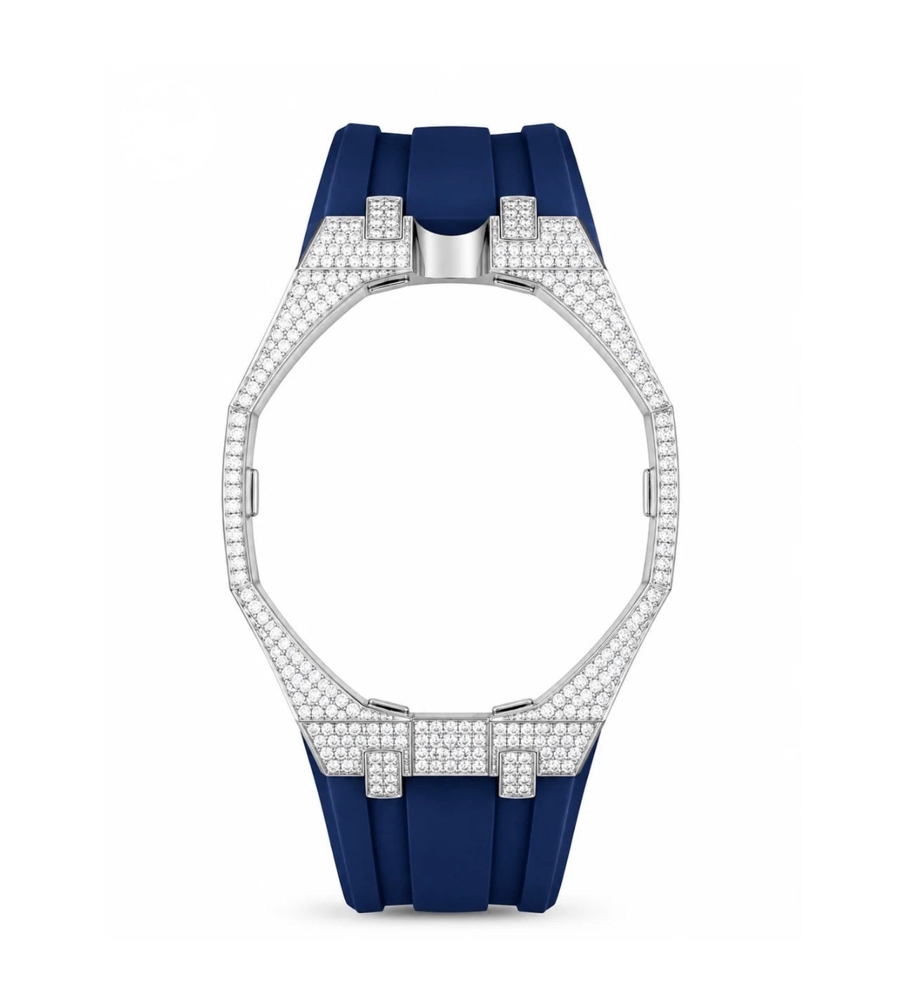 Strap Moissanita VVS y Caucho NAVY BLUE