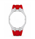 Strap Moissanita VVS y Caucho ROJO