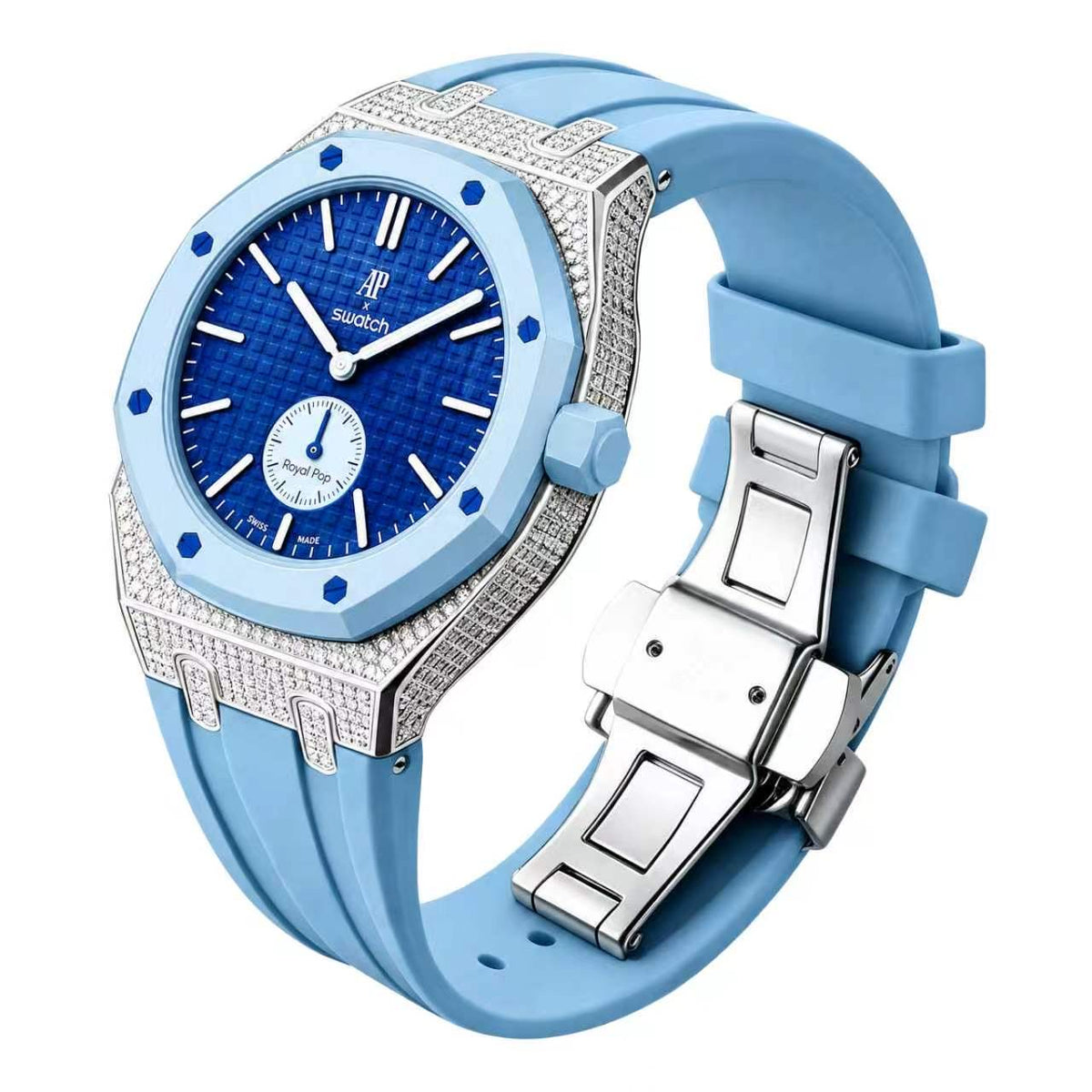 Straps Moissanita VVS Azul Claro