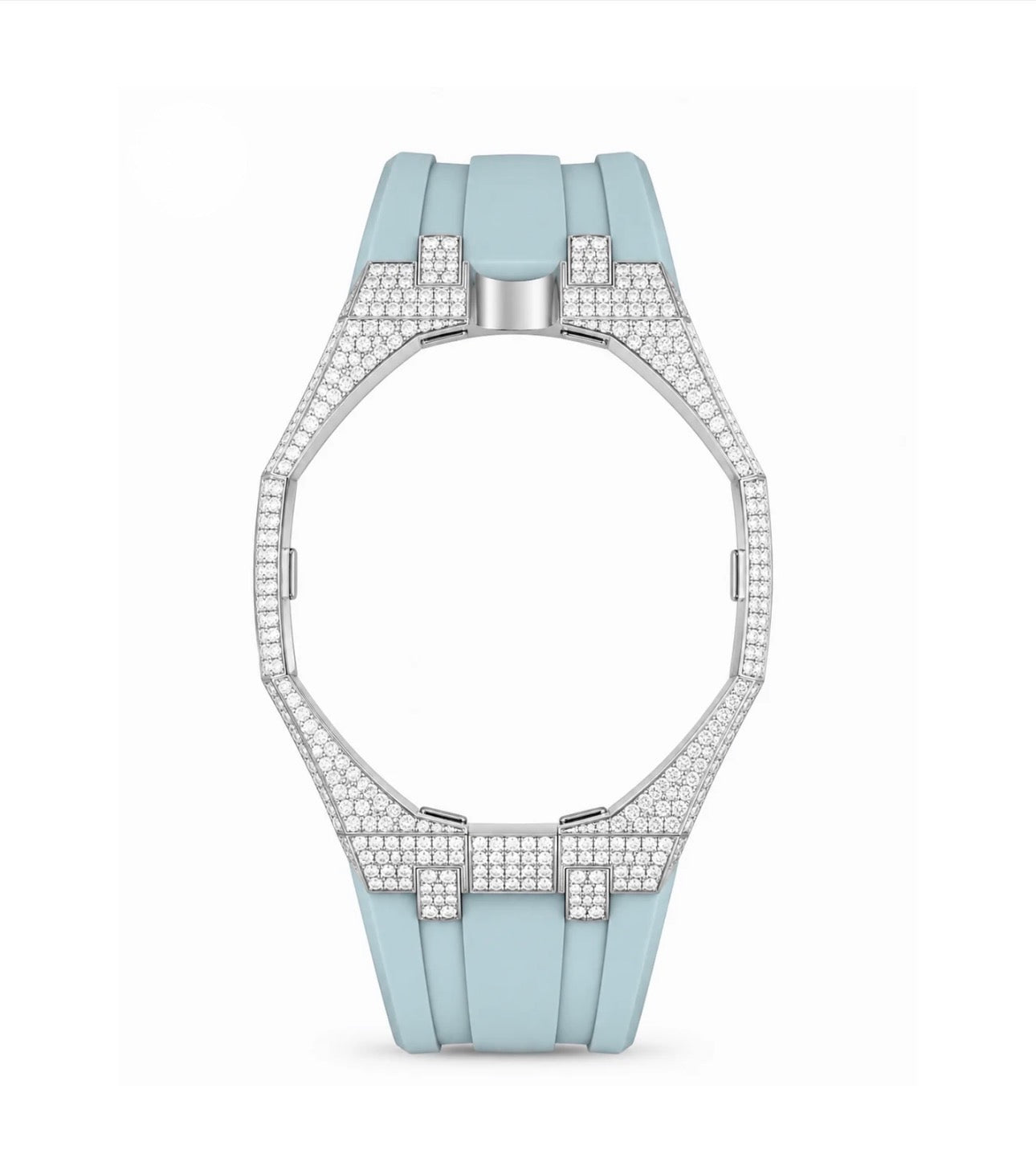 Strap Moissanita VVS y Caucho AZUL