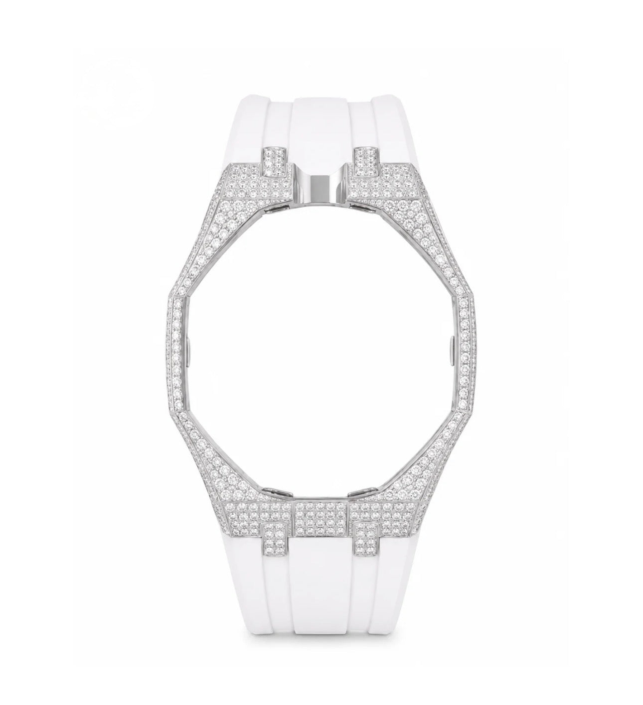 Strap Moissanita VVS y Caucho BLANCO