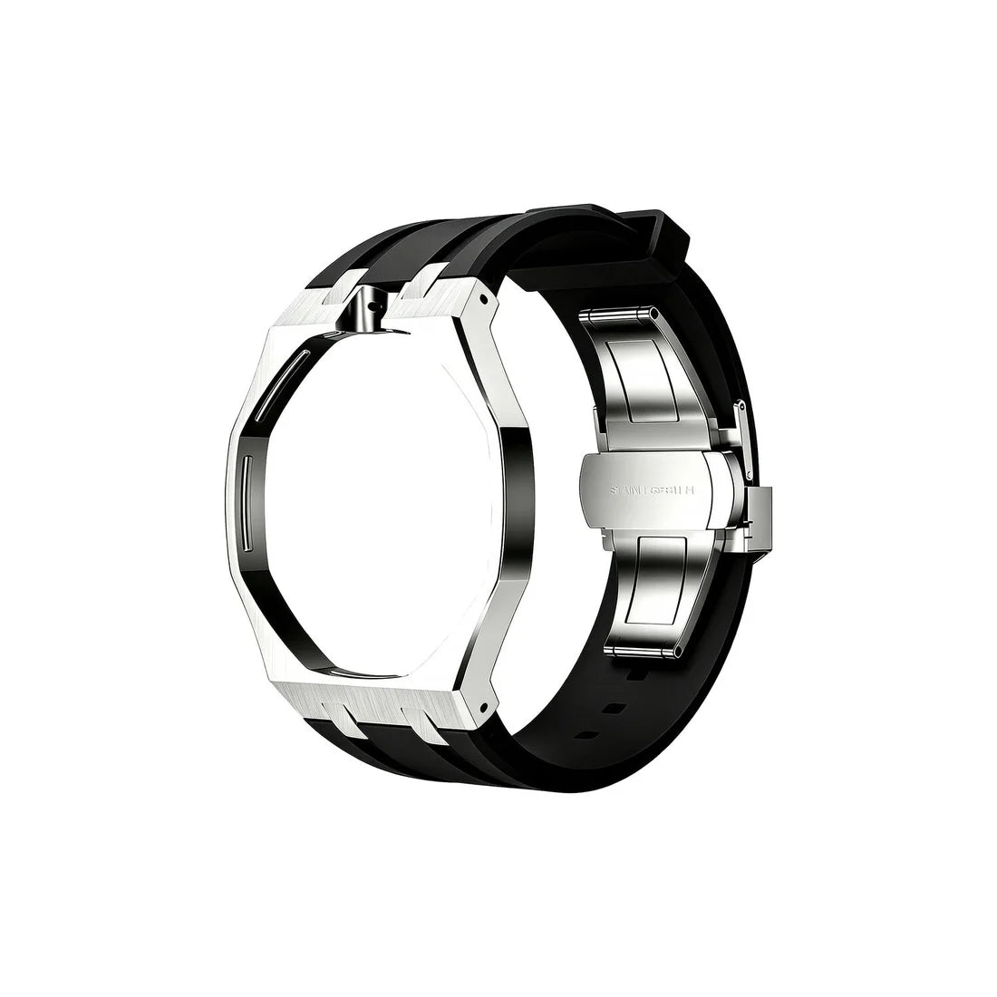 Strap acero y caucho NEGRO