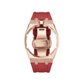 Straps Acero Inoxidable Rose Gold Rojo + Logo AP en hebilla