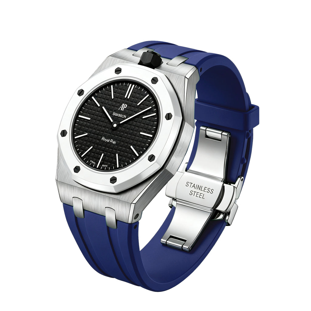 Straps Acero Inoxidable Azul + Logo AP en hebilla