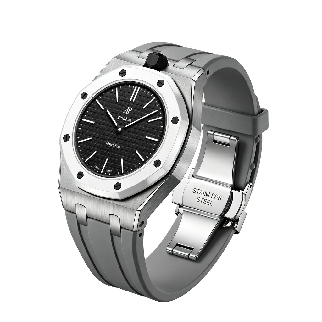 Straps Acero Inoxidable Gris + Logo AP en hebilla