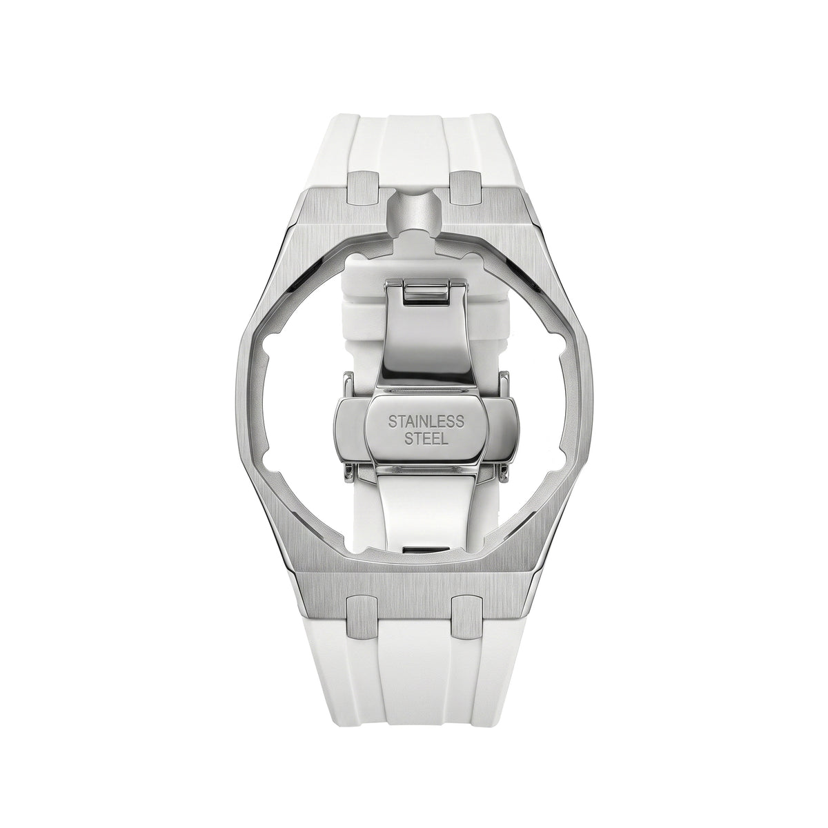 Straps Acero Inoxidable Blanco + Logo AP en hebilla