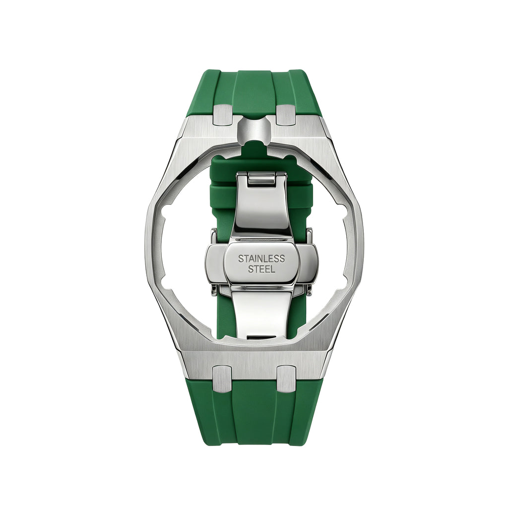 Straps Acero Inoxidable Verde + Logo AP en hebilla