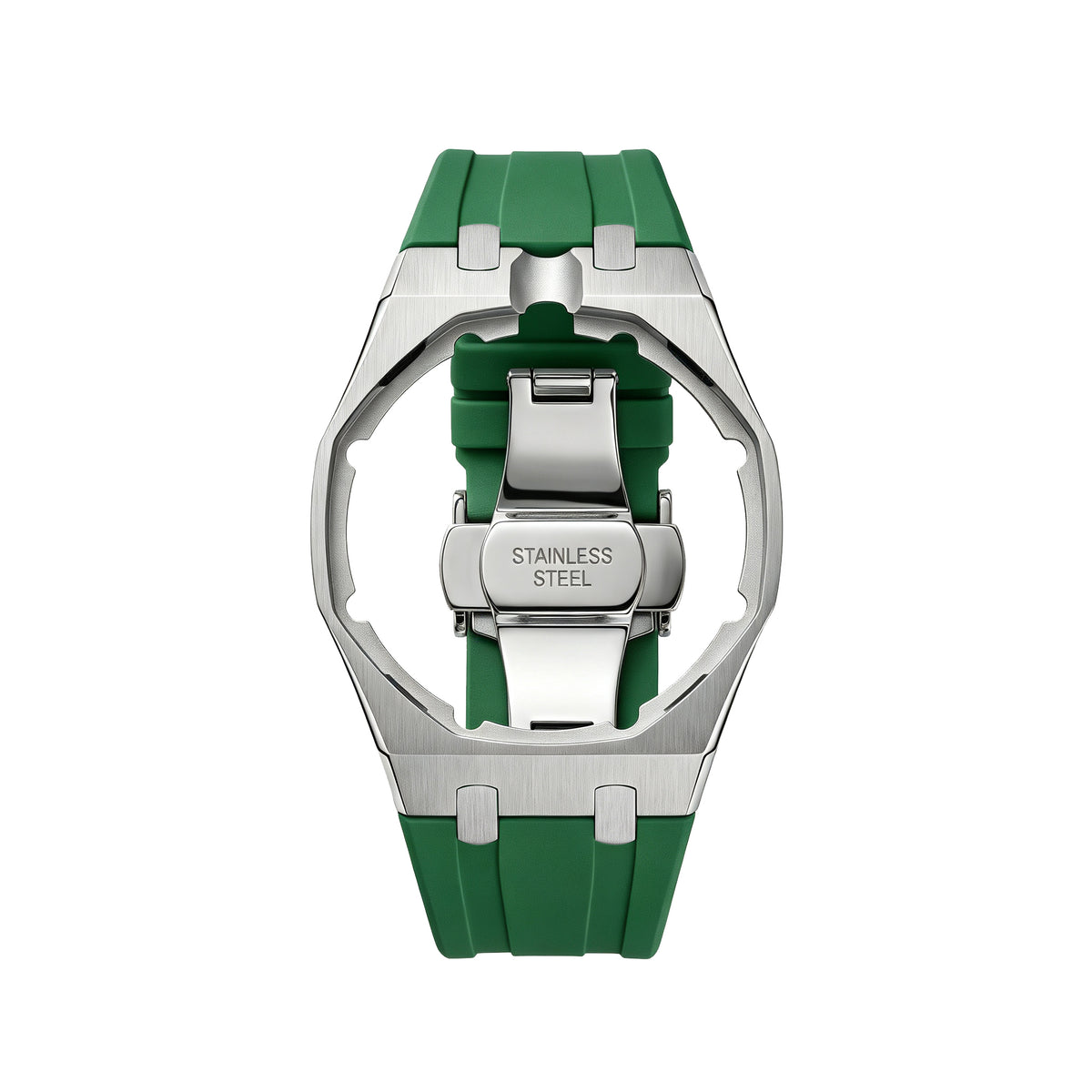 Straps Acero Inoxidable Verde + Logo AP en hebilla