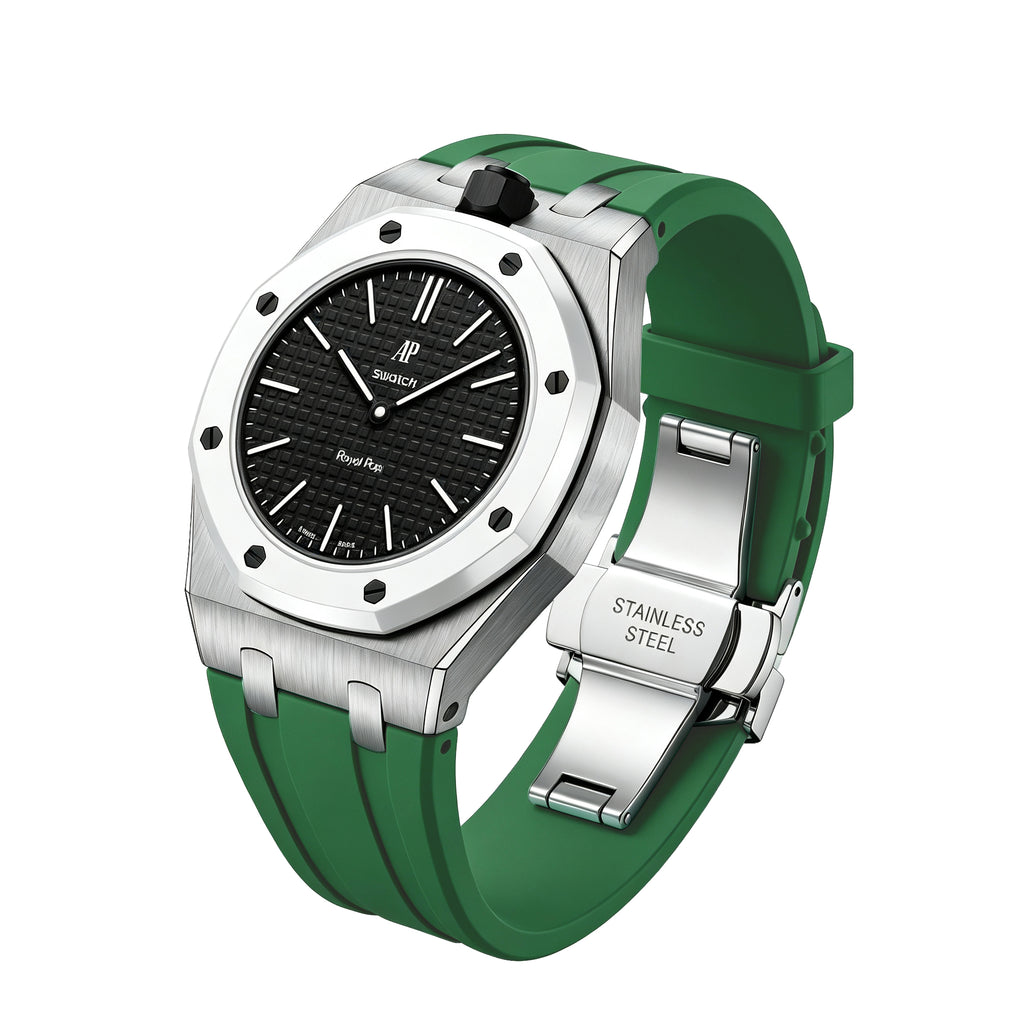 Straps Acero Inoxidable Verde + Logo AP en hebilla