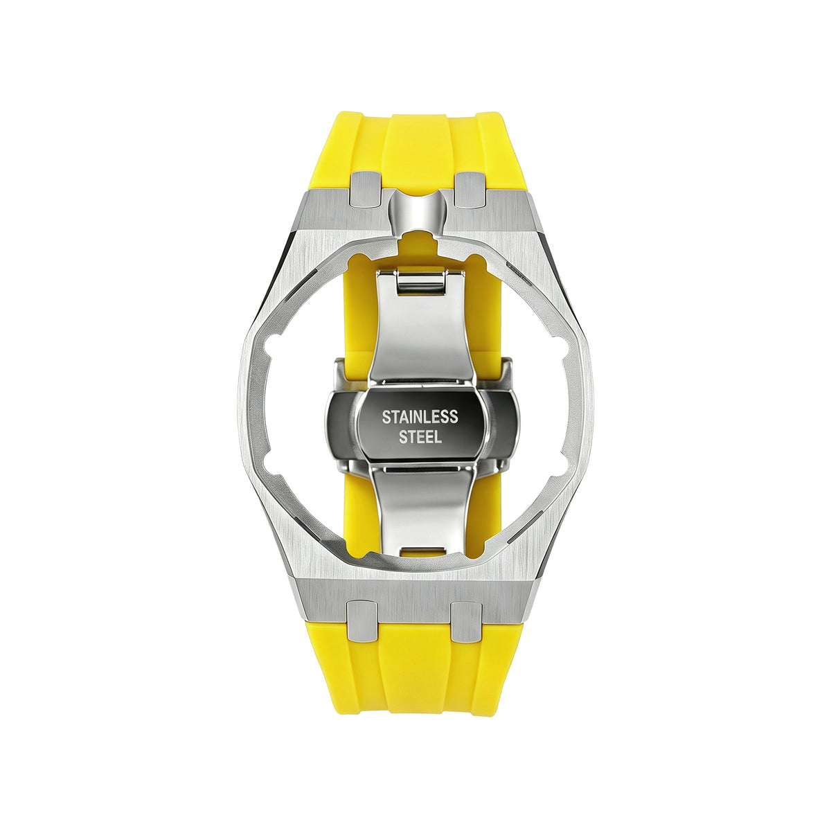 Straps Acero Inoxidable Amarillo + Logo AP en hebilla