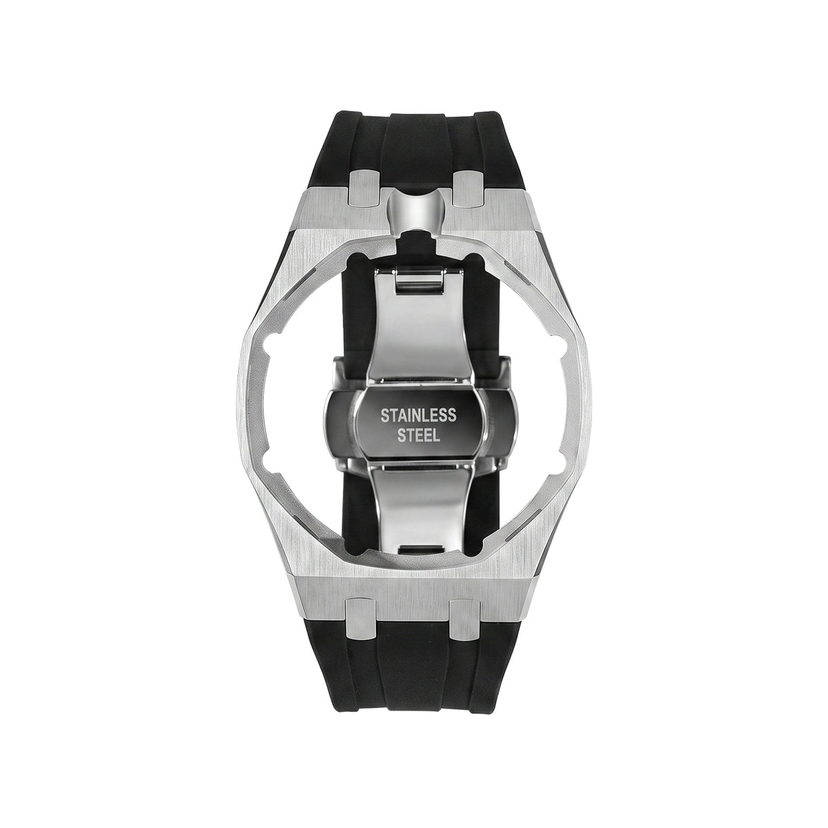 Straps Acero Inoxidable Negro + Logo AP en hebilla