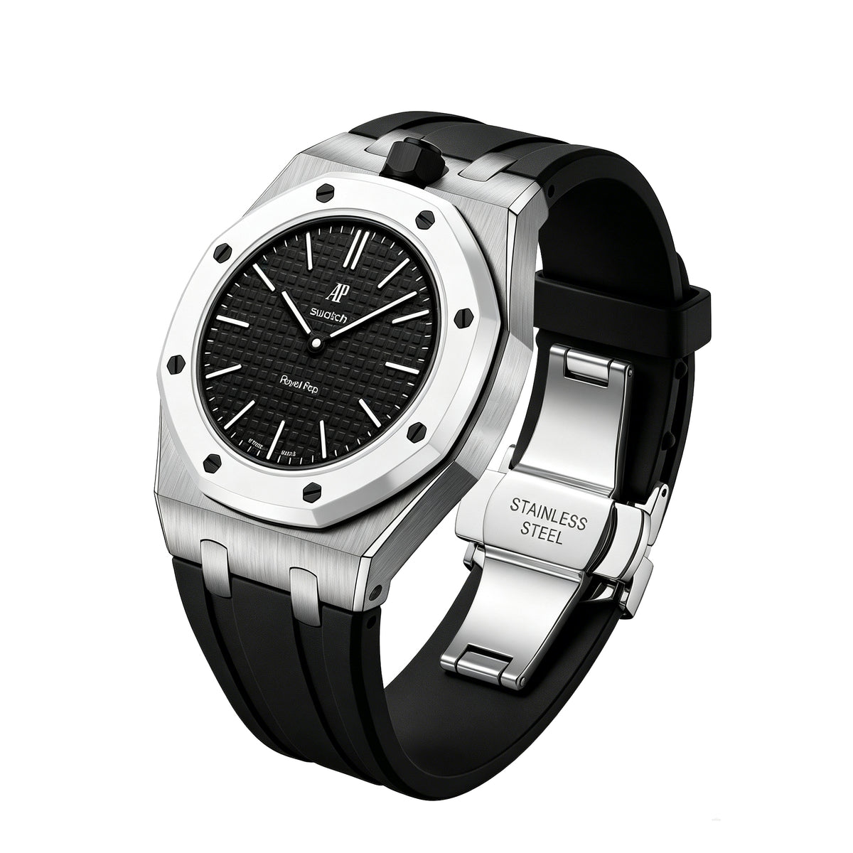 Straps Acero Inoxidable Negro + Logo AP en hebilla