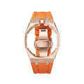 Straps Acero Inoxidable Rose Gold Naranja + Logo AP en hebilla