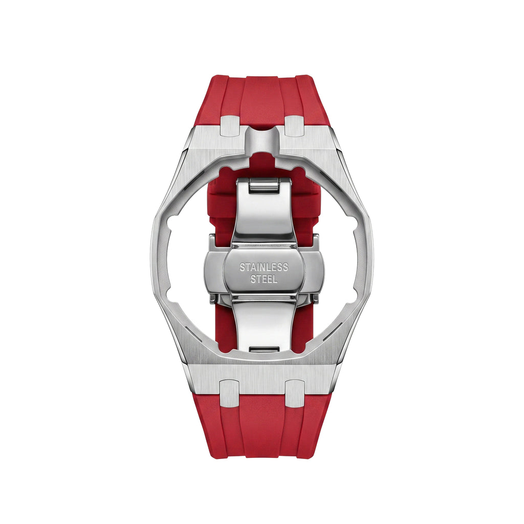 Straps Acero Inoxidable Rojo + Logo AP en hebilla
