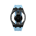Straps Acero Inoxidable Black Azul Claro + Logo AP en hebilla