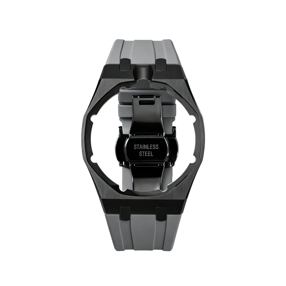 Straps Acero Inoxidable Black Gris + Logo AP en hebilla