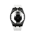 Straps Acero Inoxidable Black Blanco + Logo AP en hebilla