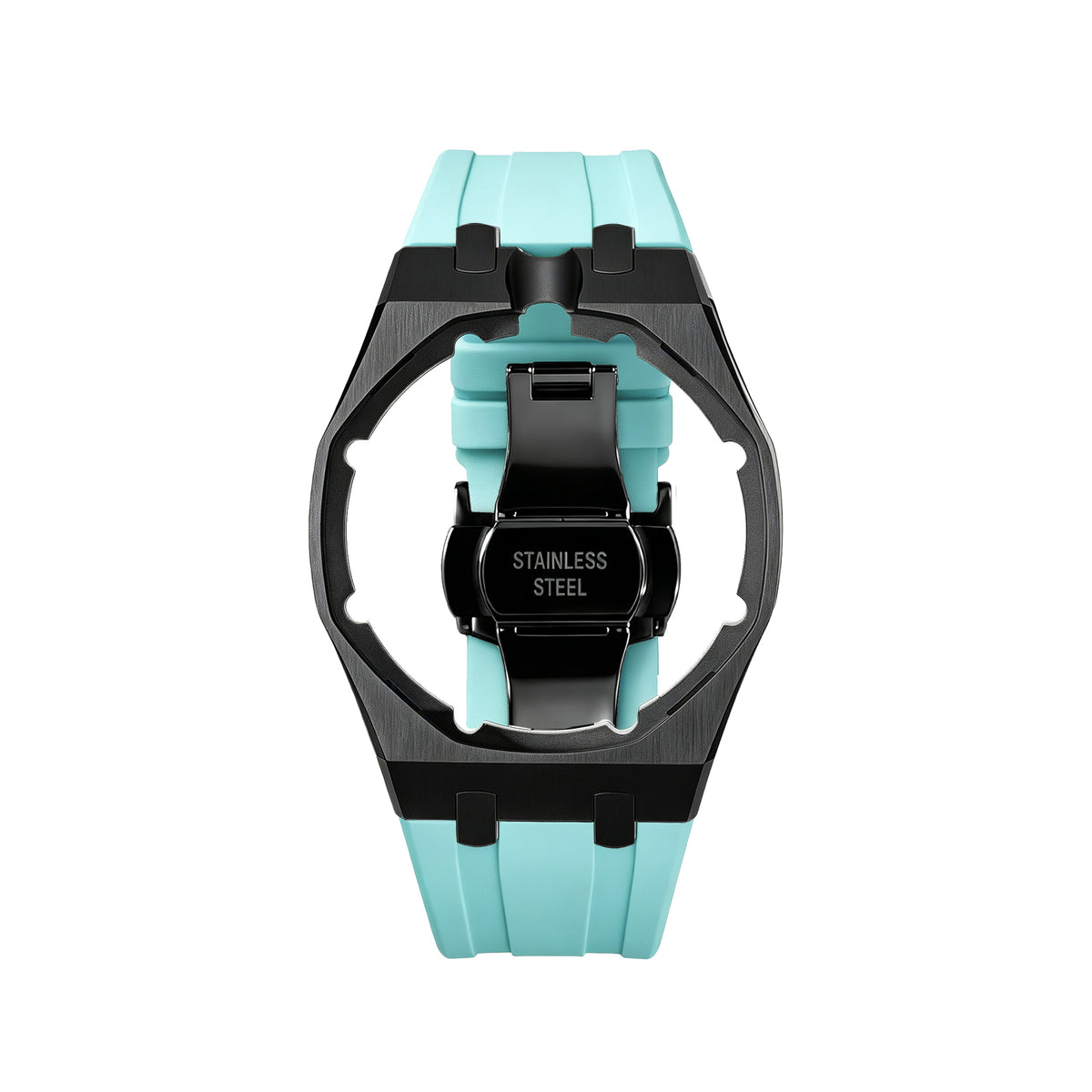Straps Acero Inoxidable Black Menta + Logo AP en hebilla