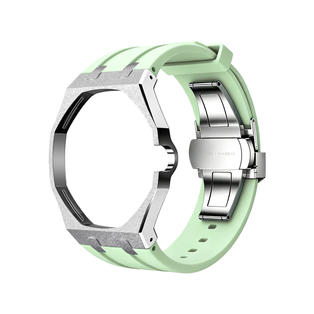 Straps Acero Inoxidable Verde Claro + Logo AP en hebilla