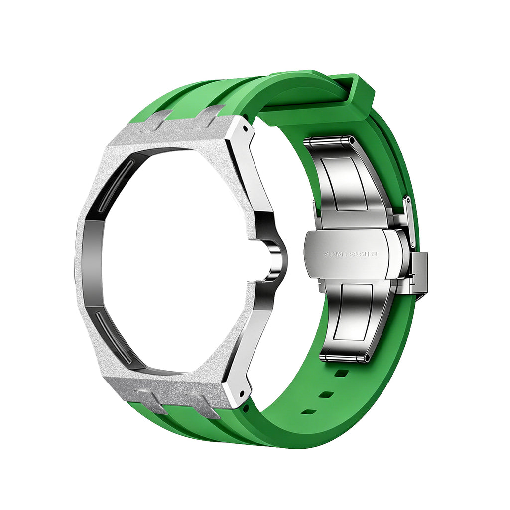 Straps Acero Inoxidable Verde + Logo AP en hebilla
