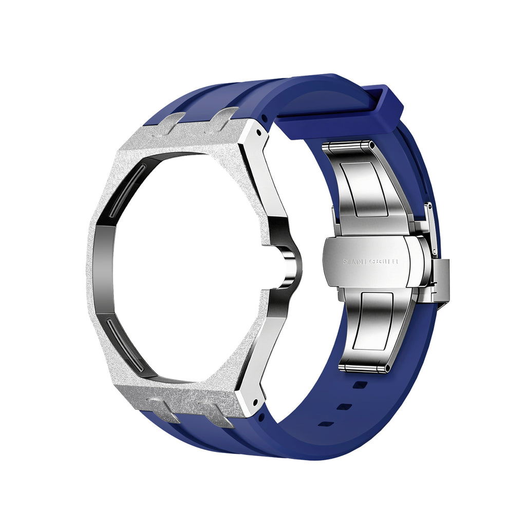 Straps Acero Inoxidable Azul + Logo AP en hebilla