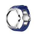 Straps Acero Inoxidable Azul + Logo AP en hebilla