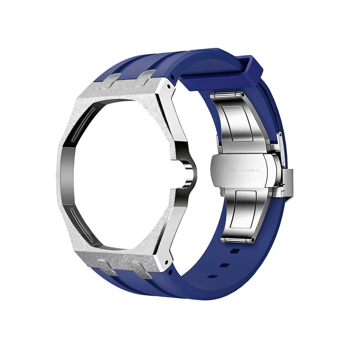 Straps Acero Inoxidable Azul + Logo AP en hebilla