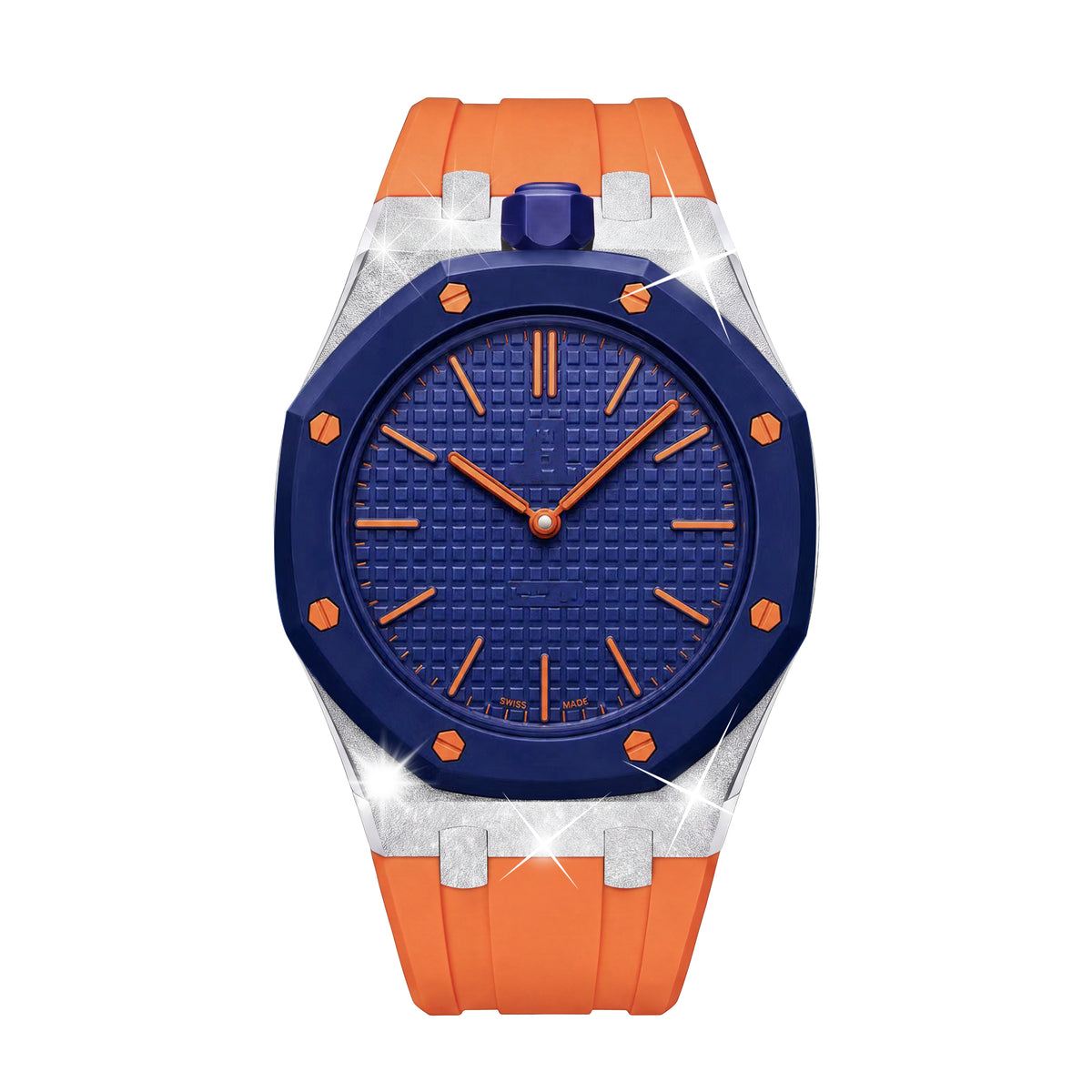 Straps Acero Inoxidable Naranja + Logo AP en hebilla
