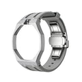 Straps Acero Inoxidable Gris + Logo AP en hebilla