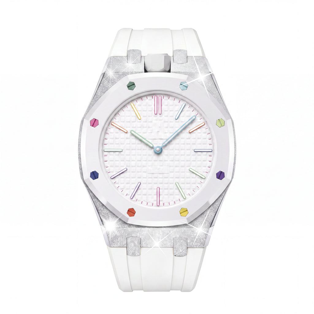Straps Acero Inoxidable Blanco + Logo AP en hebilla