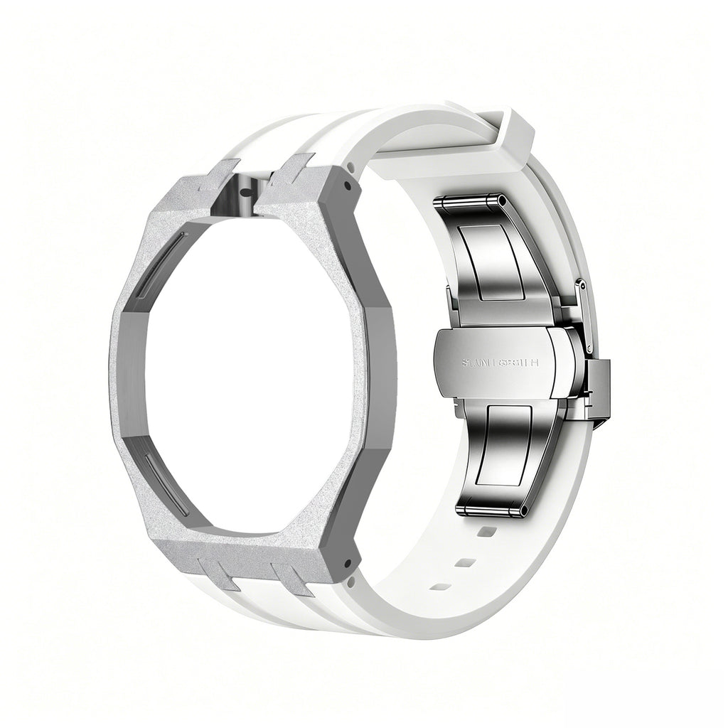 Straps Acero Inoxidable Blanco + Logo AP en hebilla