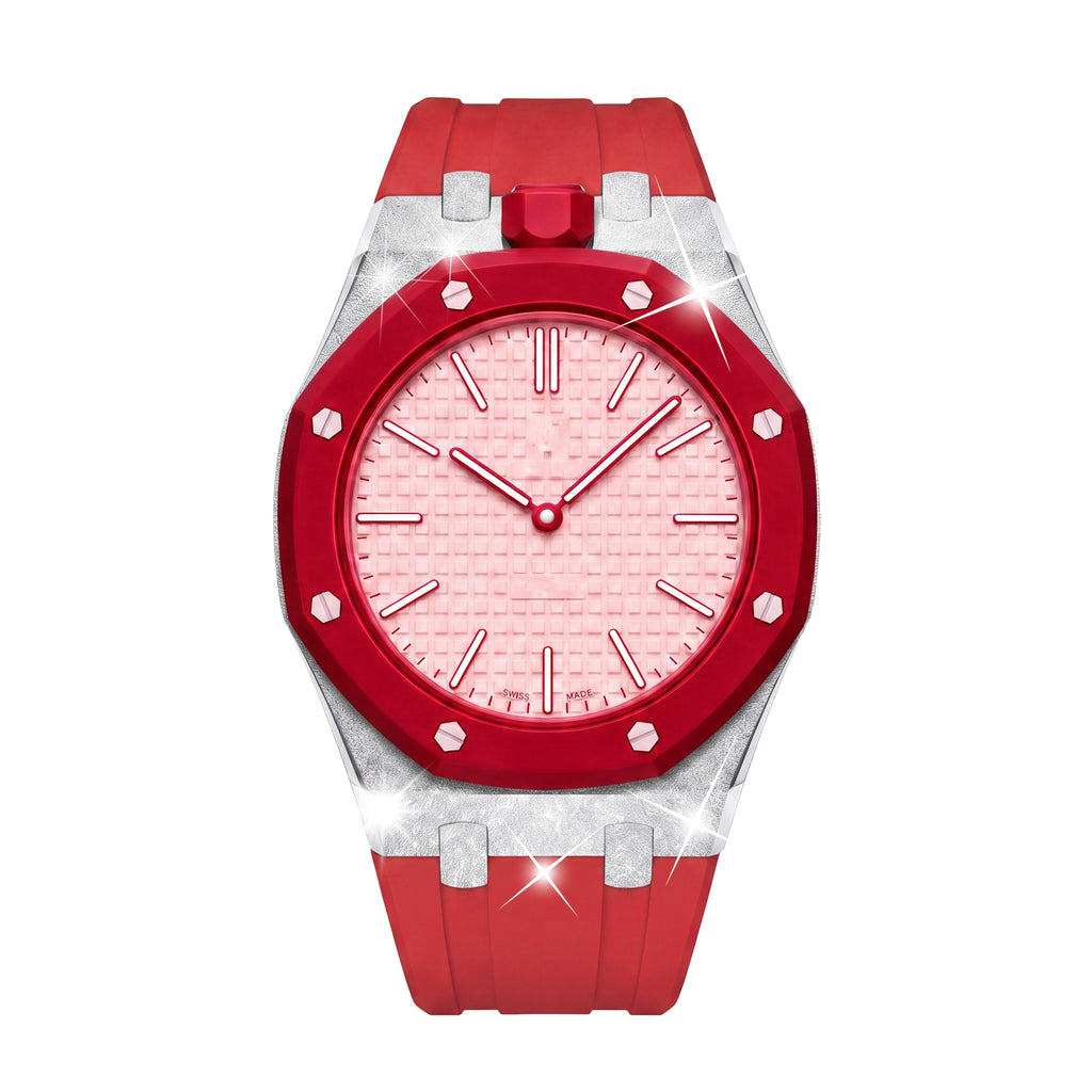 Straps Acero Inoxidable Rojo + Logo AP en hebilla