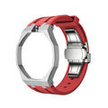 Straps Acero Inoxidable Rojo + Logo AP en hebilla