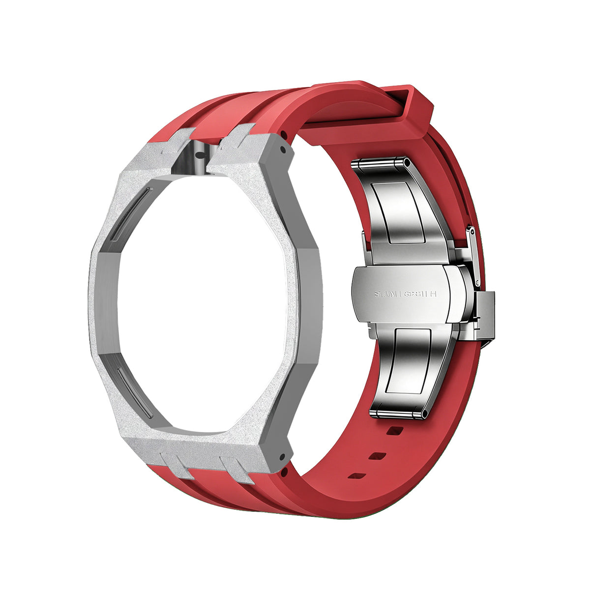 Straps Acero Inoxidable Rojo + Logo AP en hebilla