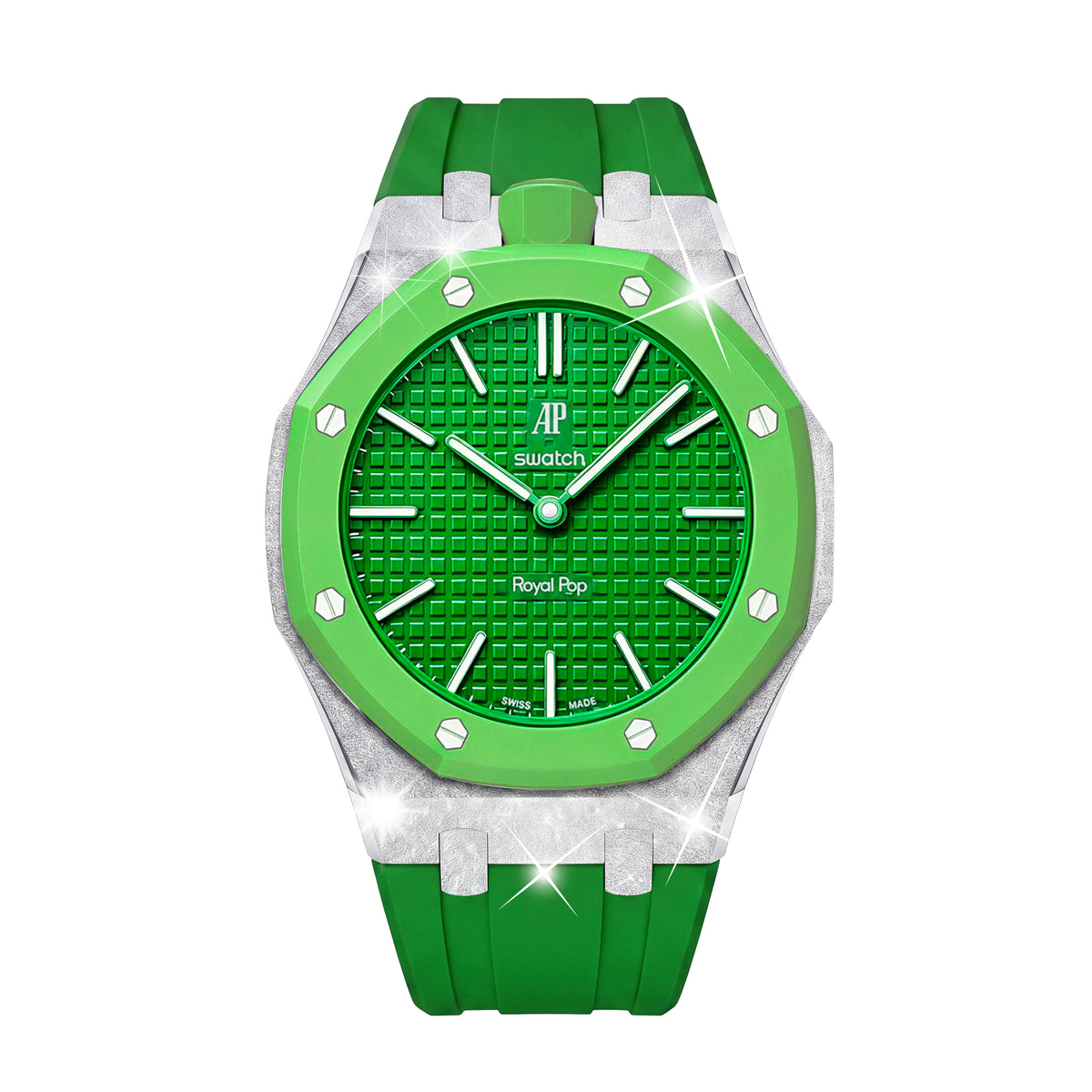 Straps Acero Inoxidable Verde + Logo AP en hebilla