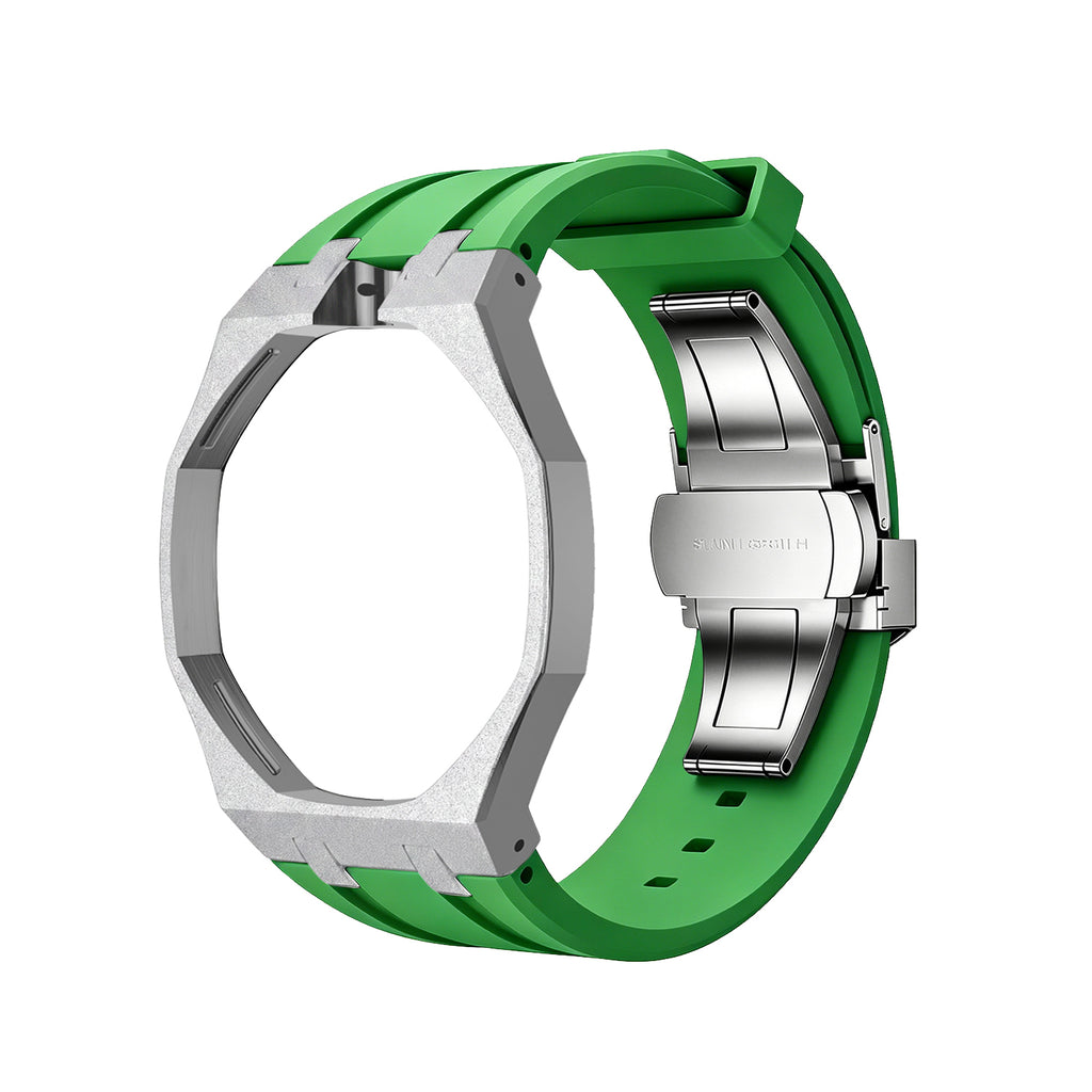 Straps Acero Inoxidable Verde + Logo AP en hebilla