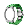 Straps Acero Inoxidable Verde + Logo AP en hebilla