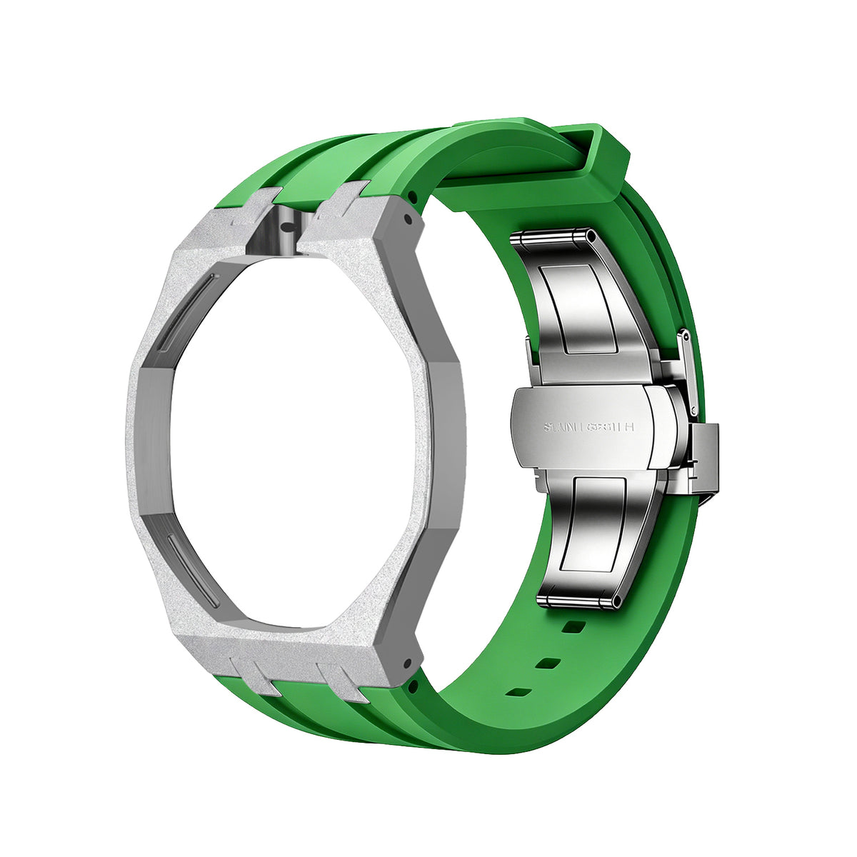 Straps Acero Inoxidable Verde + Logo AP en hebilla