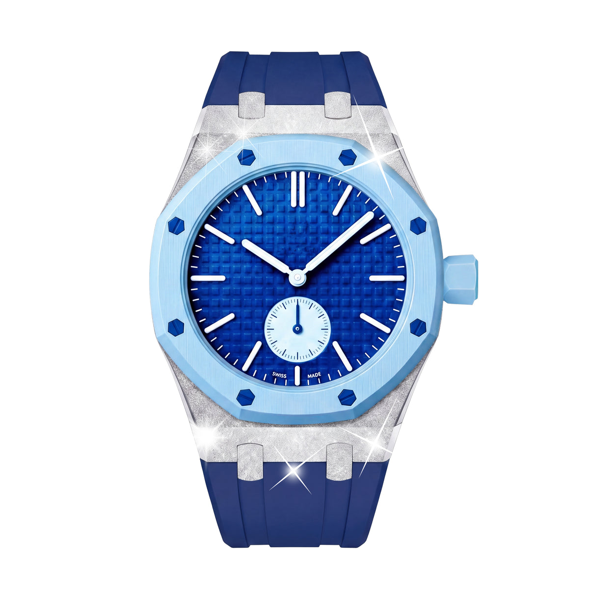 Straps Acero Inoxidable Azul + Logo AP en hebilla