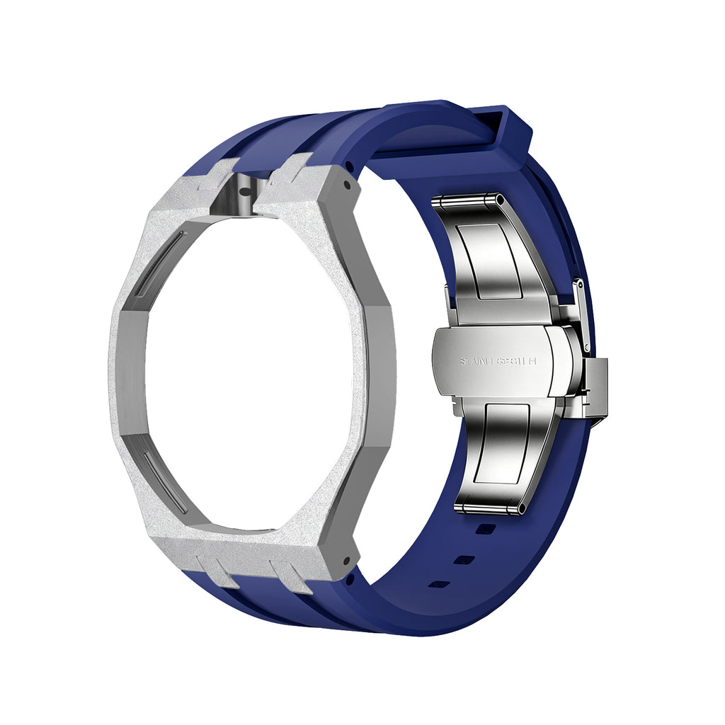 Straps Acero Inoxidable Azul + Logo AP en hebilla