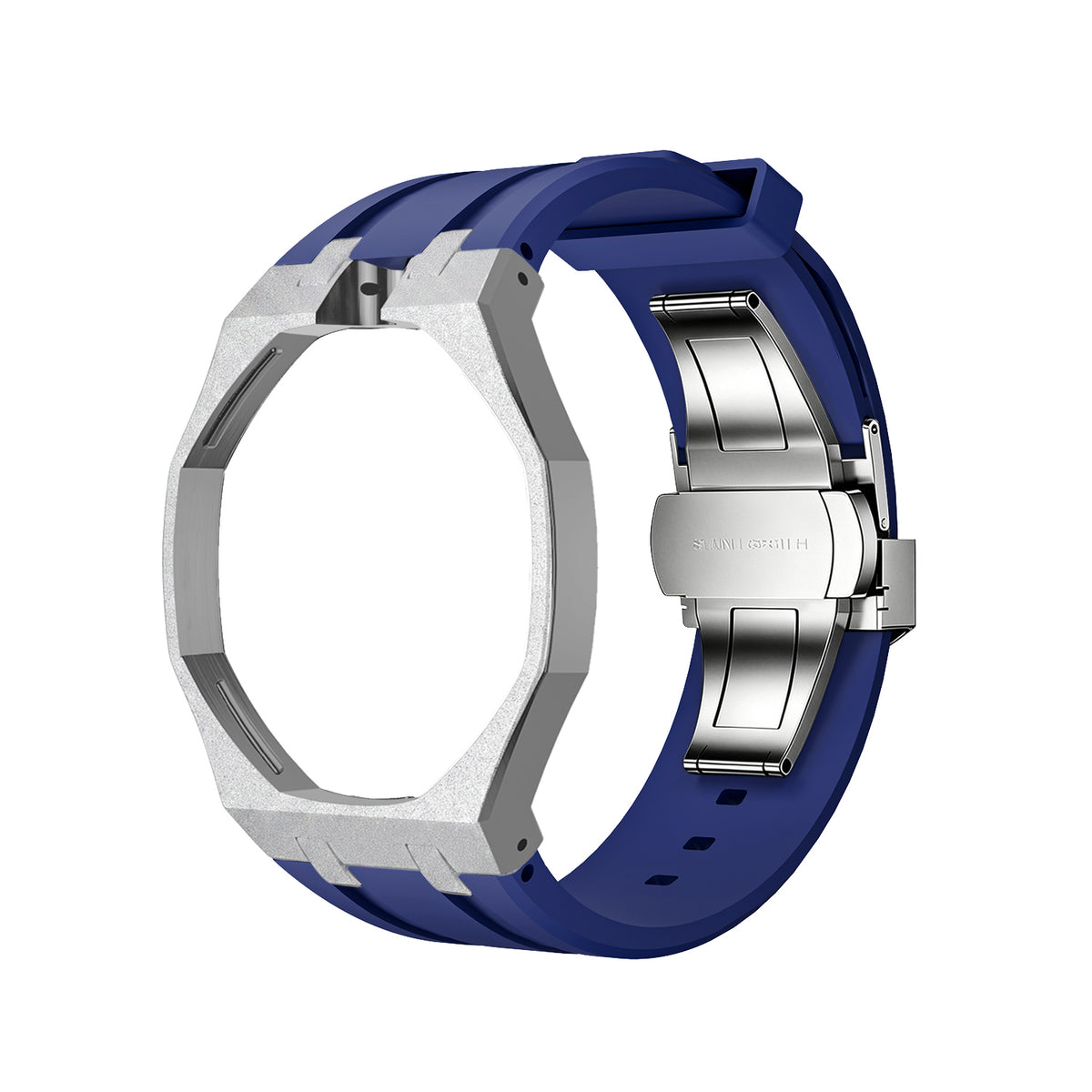 Straps Acero Inoxidable Azul + Logo AP en hebilla