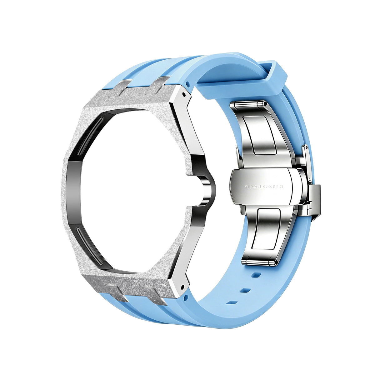Straps Acero Inoxidable Azul Claro + Logo AP en hebilla