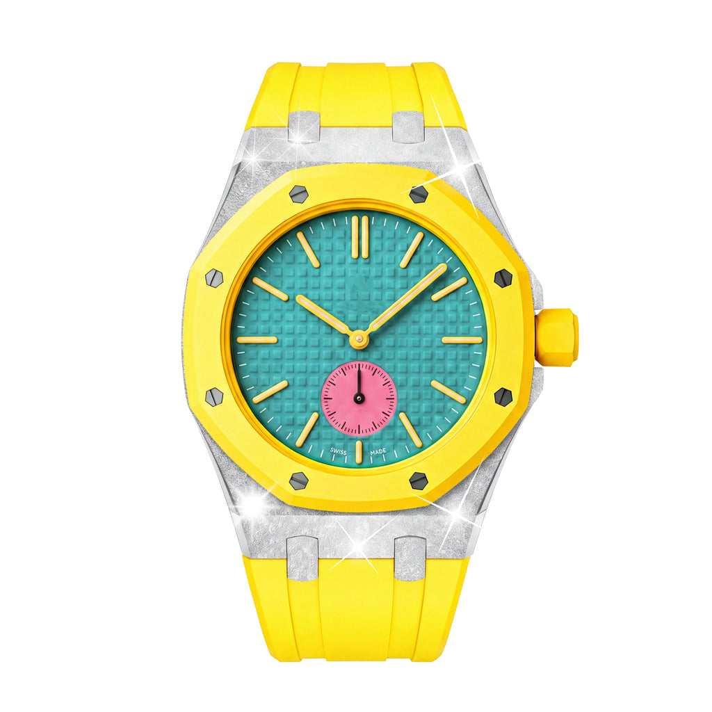 Straps Acero Inoxidable Amarillo + Logo AP en hebilla