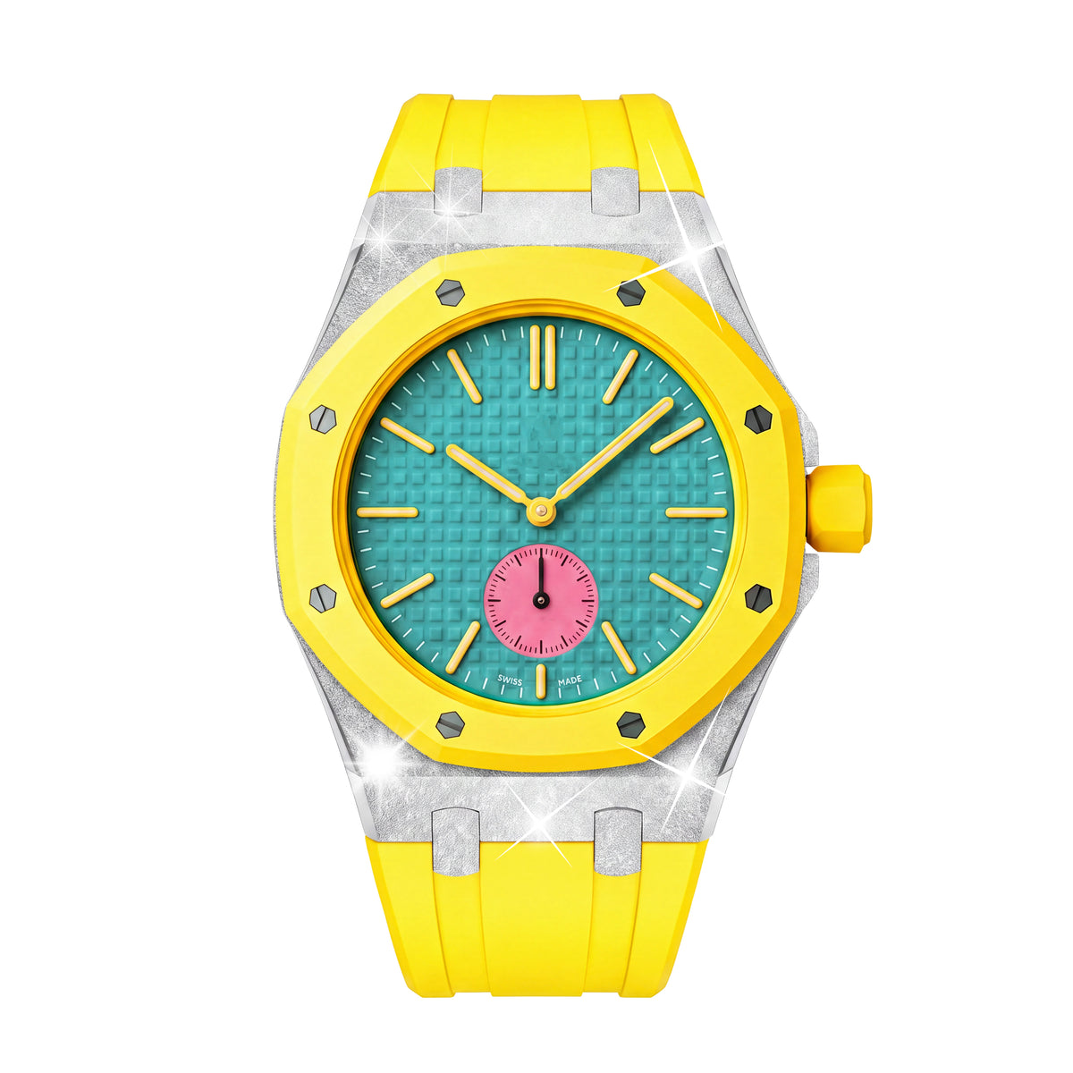 Straps Acero Inoxidable Amarillo + Logo AP en hebilla