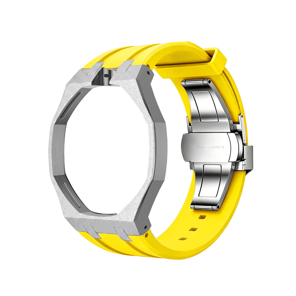 Straps Acero Inoxidable Amarillo + Logo AP en hebilla