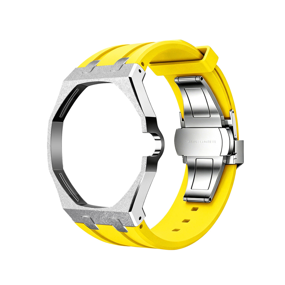 Straps Acero Inoxidable Amarillo + Logo AP en hebilla