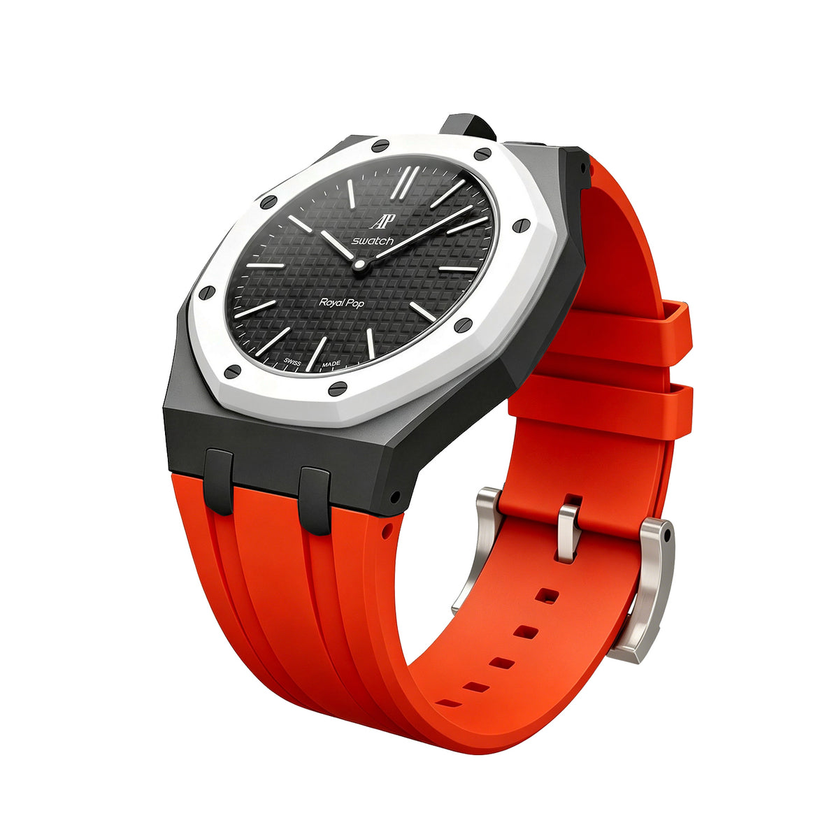Straps Silicona Naranja y Negro